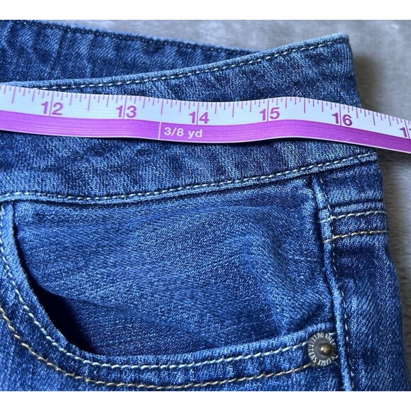 American Eagle Artist Blue Jeans Womens Size 8 Denim Flare Leg Distressed Preppy - Picture 9 of 16